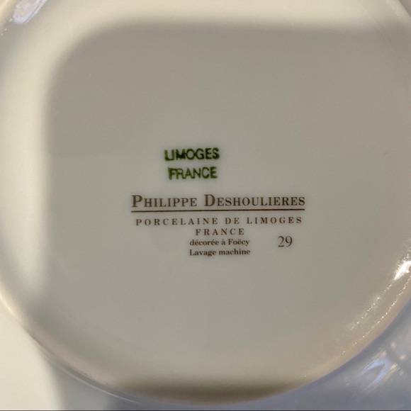 French Limoges Cocktail Plates - Hand Painted Whimsical Hot Air Balloons - Picture 6 of 6